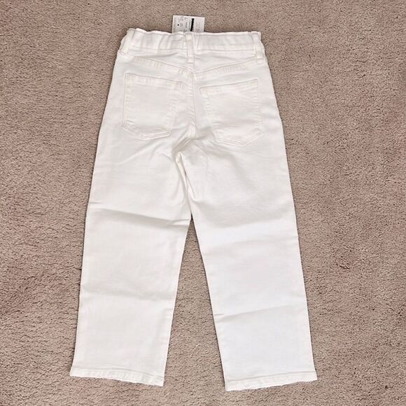 J. Crew Crewcuts Girls' slim wide-leg jean in white Size 6 Kids - Picture 4 of 6